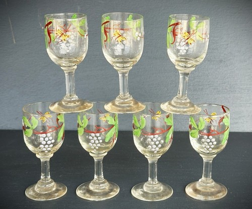 Anciens verres émaillés à - verres,