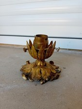 Ancien Plafonnier Lustre Luminaire Bronze Doré