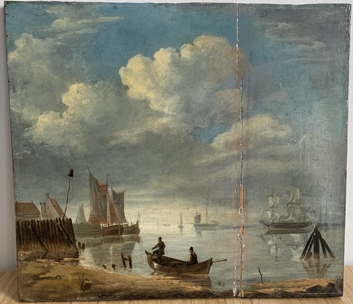 Peinture huile sur bois - peinture, à