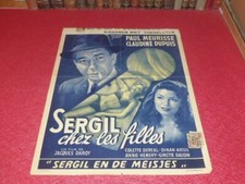 CINEMA AFFICHE ORIGINALE BELGE SERGIL CHEZ LES FILLES PAUL MEURISSE DUPUIS 1952