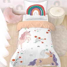 Housse De Couette Licorne 135x200 Enfant Fille Parure De Lit 1 Personne avec ...