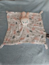 Doudou Plat Lapin Lange Blanc, Rose, Vert Imprimé Végétal ORCHESTRA