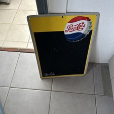 Plaque Publicitaire en tôle Lithographiée Ardoise Pepsi Cola Années 60