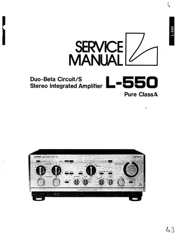Manuel service pour luxman - manuel,