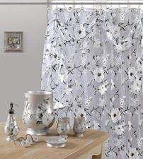 Melarosa Gray High Quality Scarf Sheer Shower Curtain Made 100% polyester. 