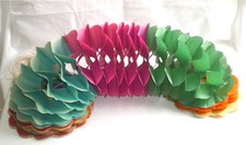 4 ANCIENNES GUIRLANDES PAPIER ANNEES 40 BAL FETE GUINGUETTE