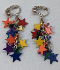 Boucles d'oreilles "étoiles" vintage antique costume jewelry earrings