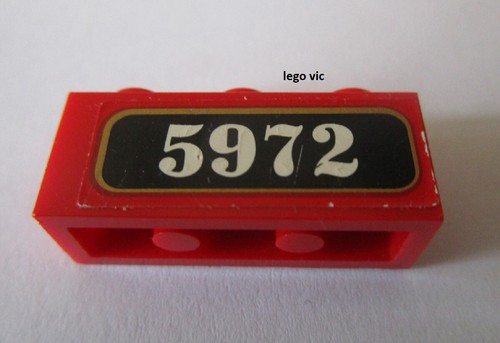 Lego 3633pb022 brick 1x3 - 1x3, red