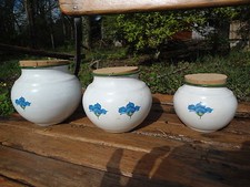 3 POTS EMAILLES MOTIF CUISINE EMAIL NEUFS DECO UTILE