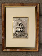 Ancien Cadre Tableau Bateau