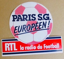 Autocollant ancien RTL PSG PARIS Saint GERMAIN Radio football original d'époque
