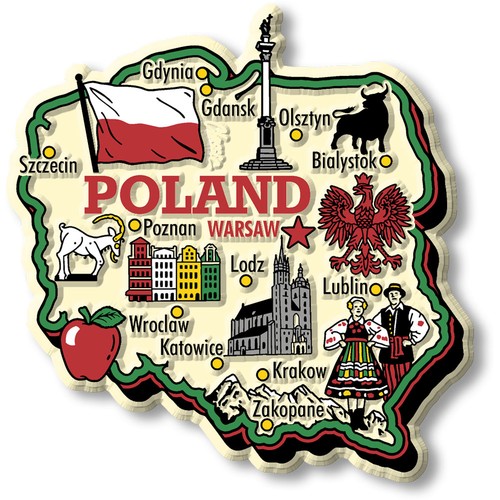 Poland jumbo country magnet - poland,