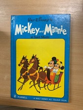 1969 Walt Disney " Mickey & Minnie À Saint Moritz " Vintage GB Livre Cartonné (