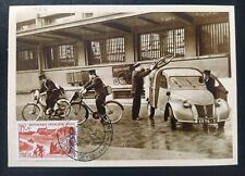 CARTE MAXIMUM ALGÉRIE TIMBRE 2CV DISTRIBUTION POSTALE JOURNÉE DU TIMBRE 1958