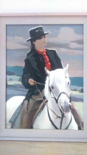 Tableau signé lavergne cheval - tableau,