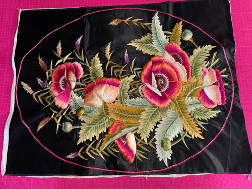 Superbe broderie soie - , art