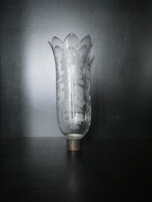 Photophore, verrine , tulipe, abat-jour cristal gravé Baccarat liseron 28.7 cm