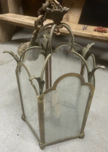 Lanterne bronze doré style - bronze,