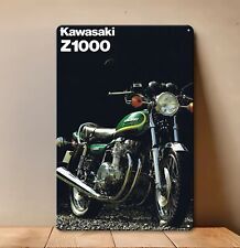 Affiche métal moto Kawasaki Z1000 - enseigne étain - taille : 20 x 30 cm (8 x...