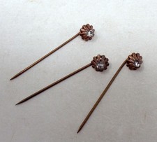 Lot 3 Epingles à chapeau anciennes en métal