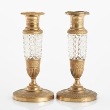 Paire bougeoirs bronze Empire