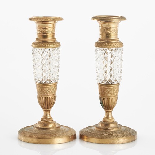Paire bougeoirs bronze empire - bougeoirs,