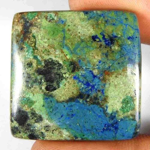 Cabochon coussin azurite bleu