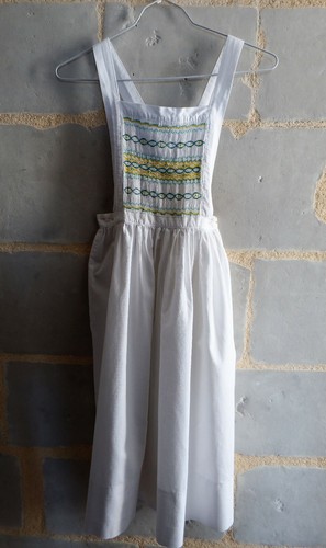 Robe tablier blanche smock - robe, à