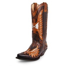 6990 santiag SENDRA BOOTS cuir cuervo britnes flo marron / laca camel unisexe