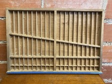Casier Imprimeur Ancien Pour Lettres Imprimerie En Bois Vintage #C539