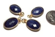 4 pcs BLUE SAPPHIRE 14k Gold