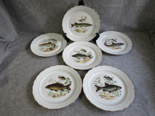 Assiettes poissons les - 6, à