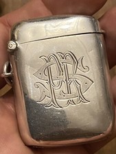 Pyrogène & Argent massif & Boite Allumettes & Travail Anglais & Ancien