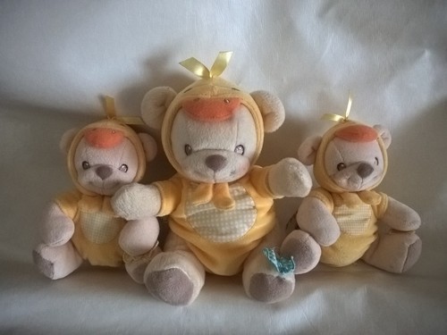 Doudou peluche ours jaune - ours,