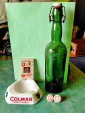 Lot biére Colmar Bouteille Bouchons Cendrier Jeu cartes