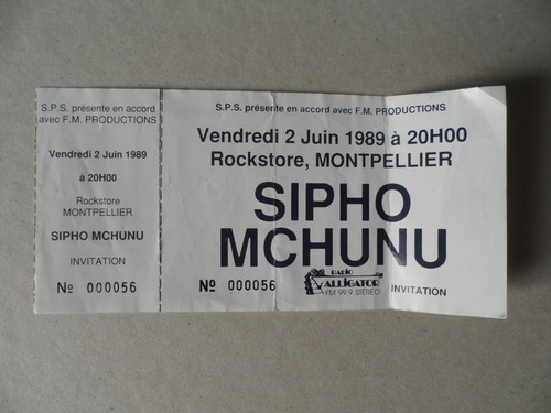 Ticket billet concert sipho - billet, :
