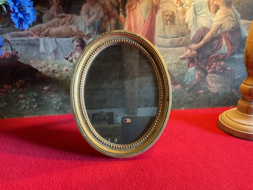 Ancien miroir ovale cadre en - ovale,