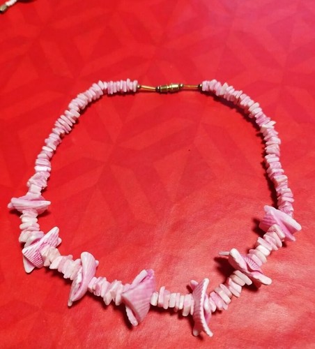 Collier coquillages rose 41 - collier,