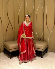 Costume indien Sharara femme Dupatta Kurti Pakistanais Salwar Kameez Punjabi ...