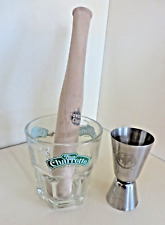 LOT VERRE A RHUM CHARRETTE, PILON BOIS HAVANA CLUB ET DOSEUR INOX