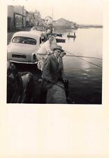 ANCIENNE PHOTOGRAPHIE SCENE DE PECHE PECHEURS SUR LES QUAIS