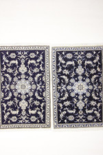 2X Tapis Oriental Super Nain Avec Soie (135 X 90 CM) Tapis Persan Top Neuf