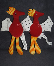 🍀Doudou Oiseau Rouge Coeur