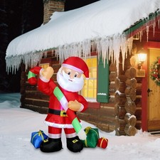 Père Noël gonflable de 180 cm, décoration de Noël extérieure pour jardin,