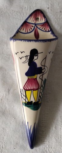 Vase cornet faïence hb - faïence,