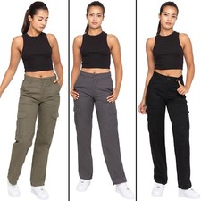 Pantalons Cargo Enzo Pour Femmes En Coton Droits Denim