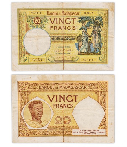 Francs 1937 1947 madagascar - francs,