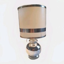 Lampe à Poser Vintage Chrome Socle Verre Années 70