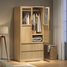 Armoire Wardrobe with 2 Glass