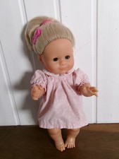 Vintage Poupée COROLLE  8 Bébé rigide articulé fille blonde  robe rose 1991 30cm